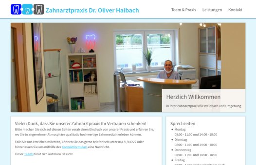 Screenshot: Zahnarztpraxis Dr. Oliver Haibach